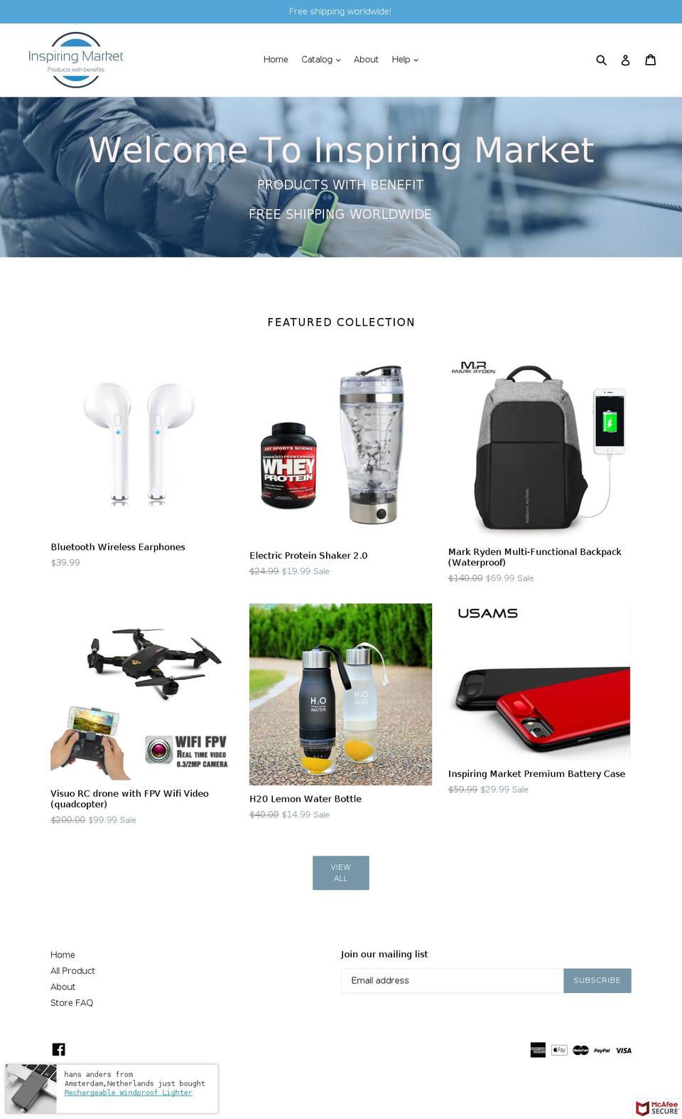 inspiringmarket.com — Shopify storefront screenshot