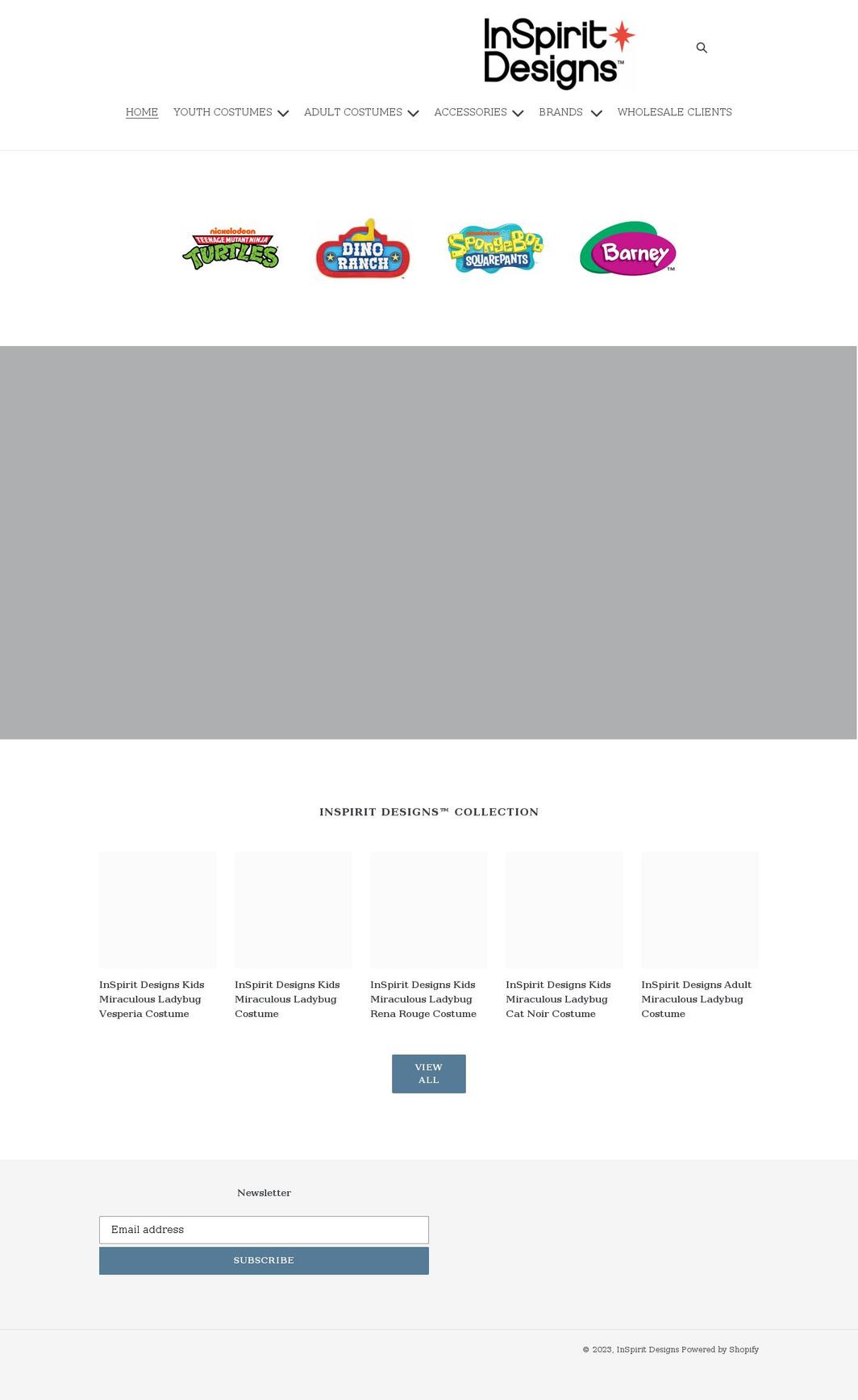 inspirit-designs.com shopify website screenshot