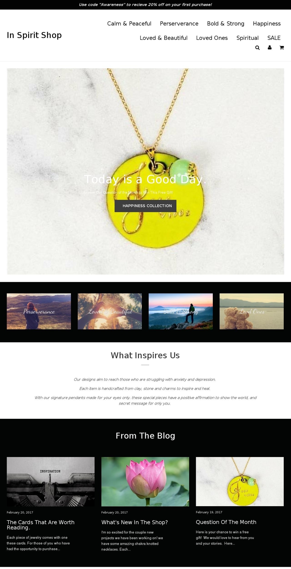 inspiritshop.com shopify website screenshot