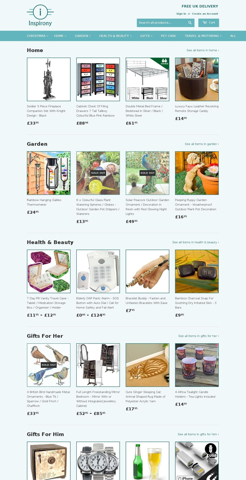 inspirony.co.uk shopify website screenshot