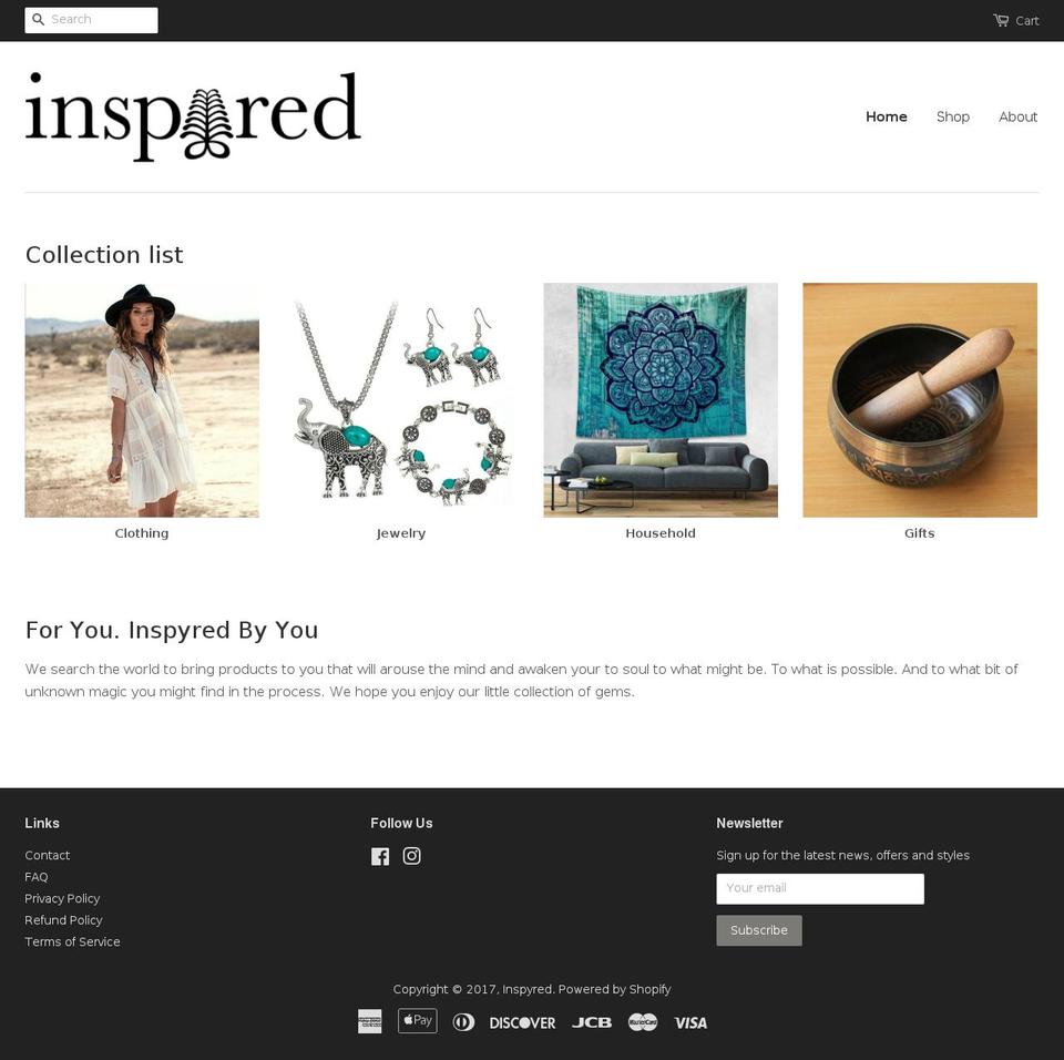 inspyred.me shopify website screenshot