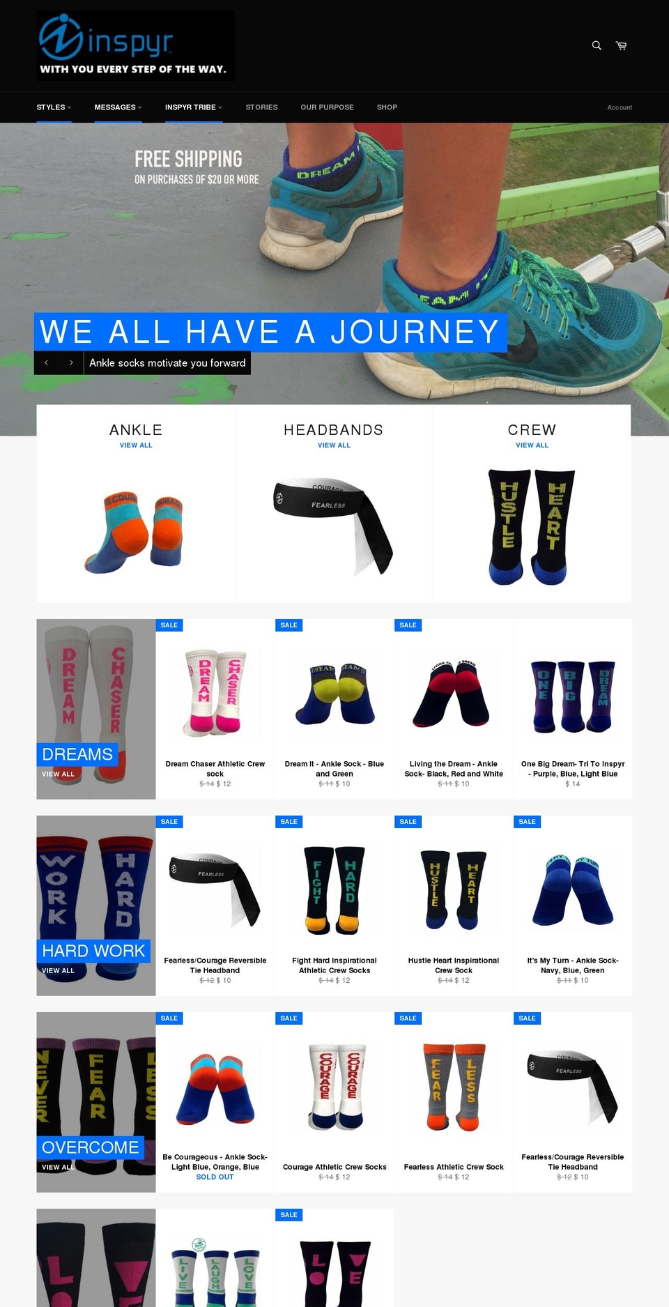 inspyrsocks.us shopify website screenshot