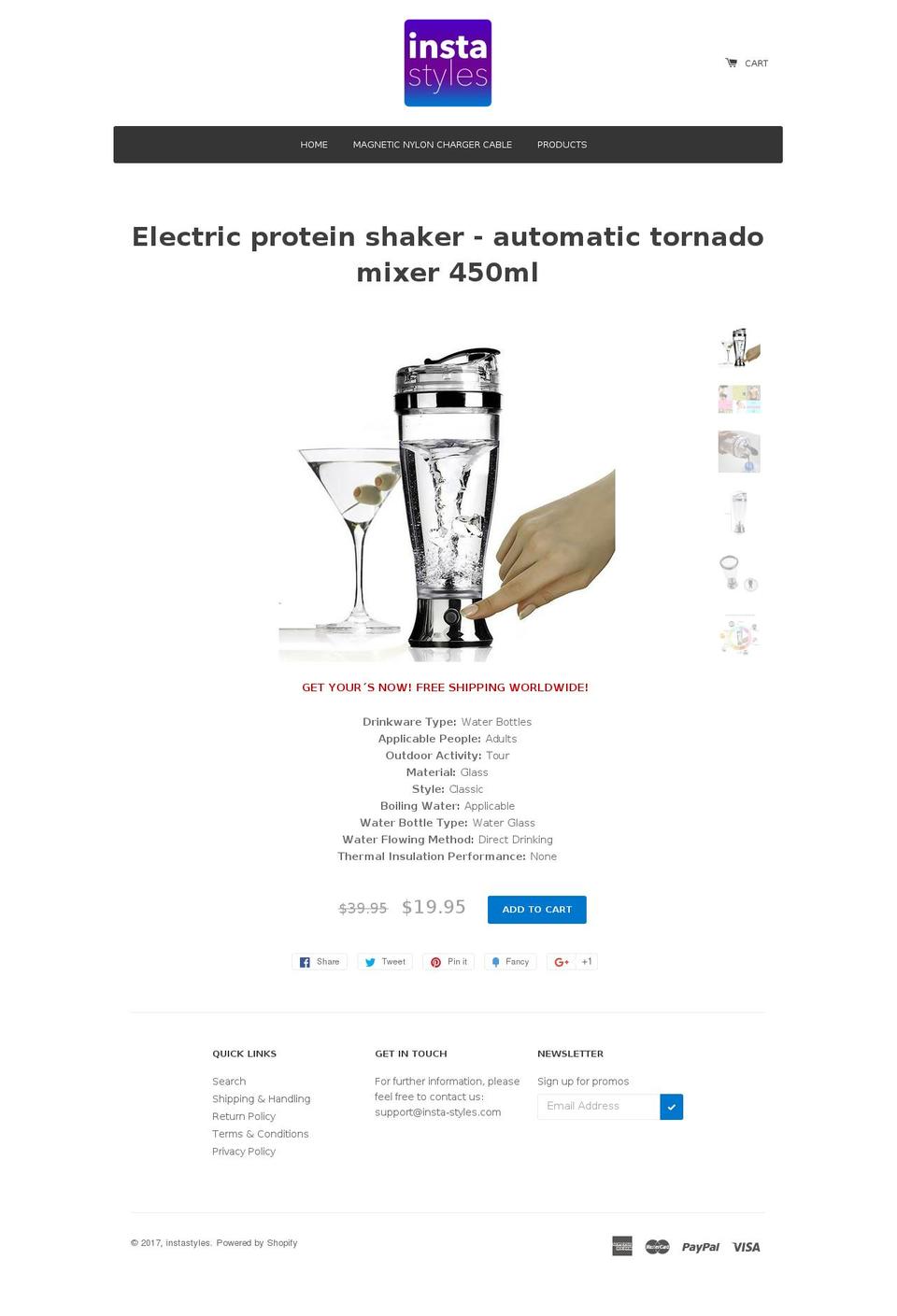 insta-styles.com shopify website screenshot