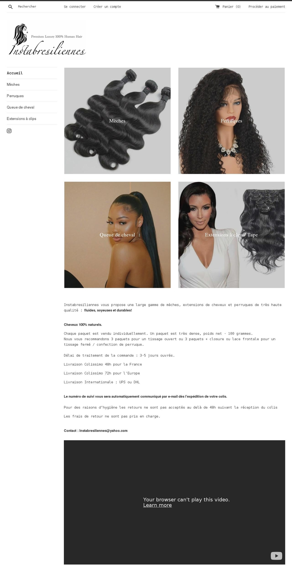 instabresiliennes.com shopify website screenshot