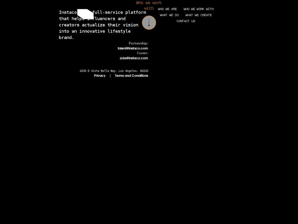 instaco.com shopify website screenshot