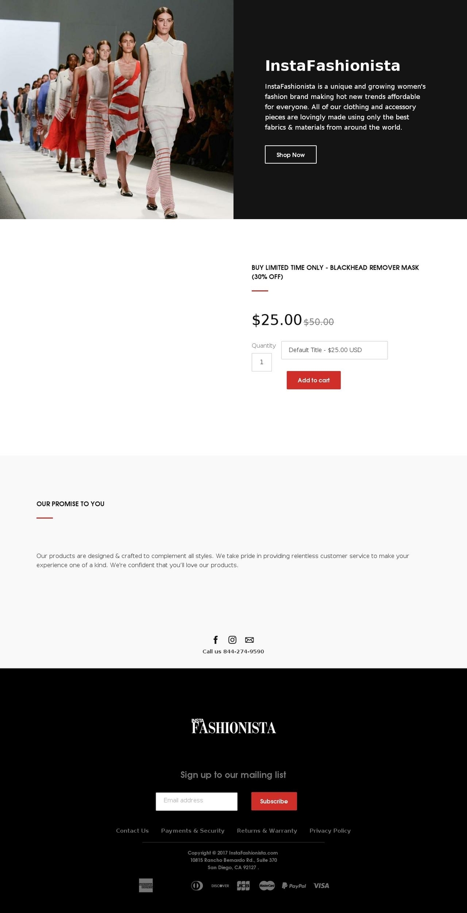 instafashionista.com shopify website screenshot