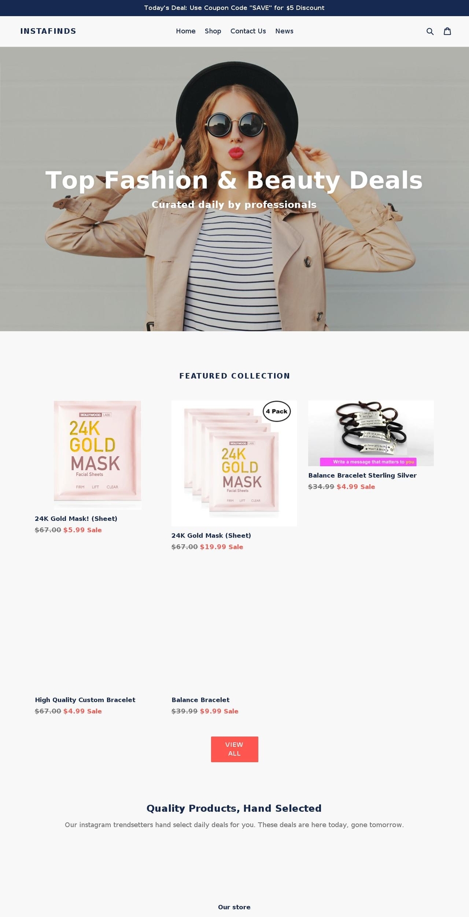 instafinds.com — Shopify storefront screenshot