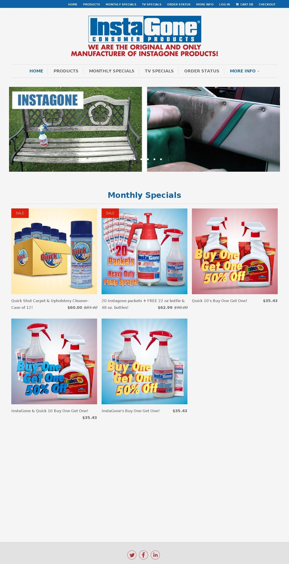 instagoneproducts.net shopify website screenshot