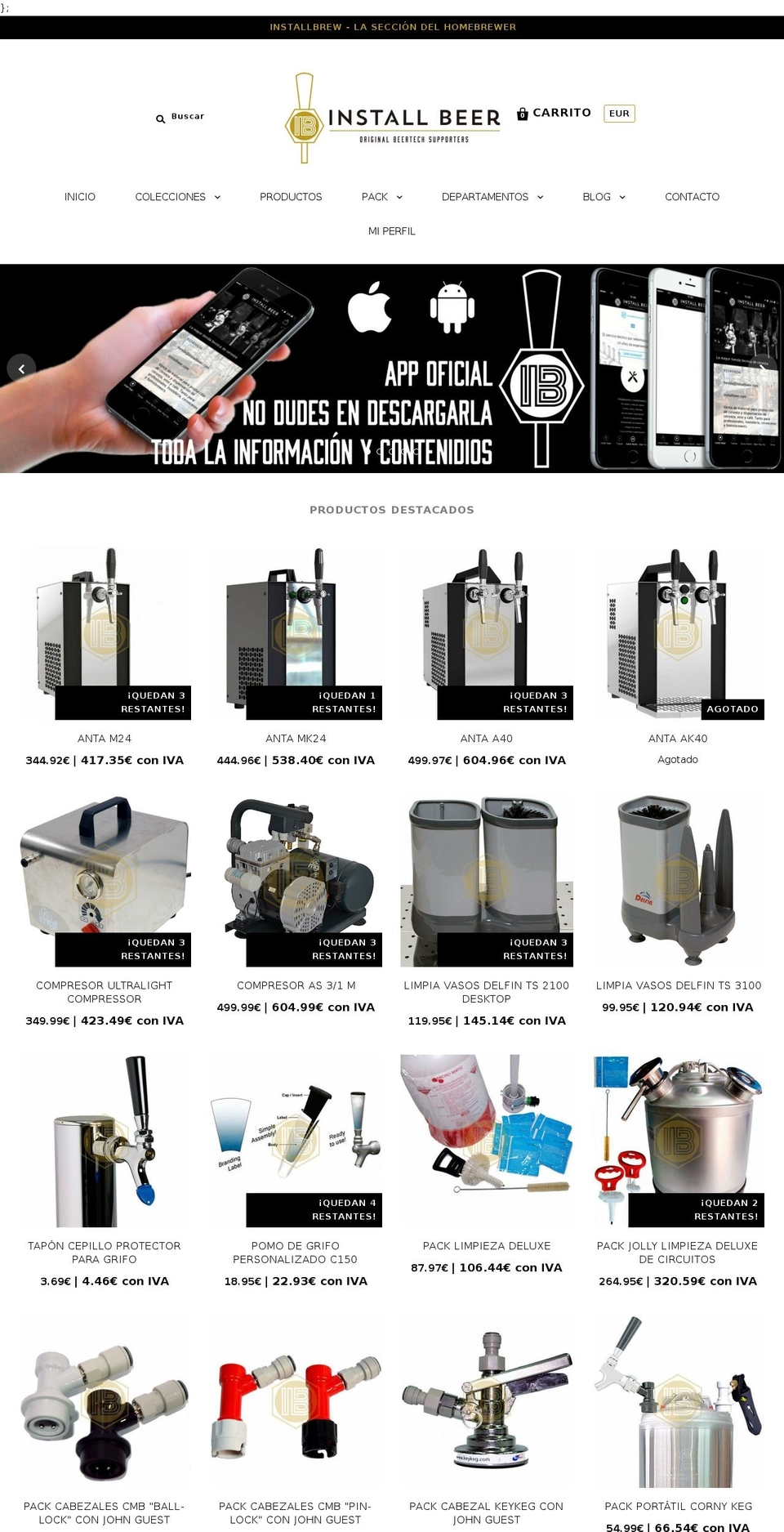 installbeer.com shopify website screenshot