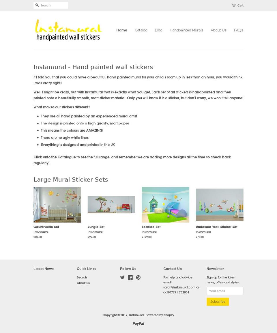 Copy of Minimal Shopify theme site example instamural.com