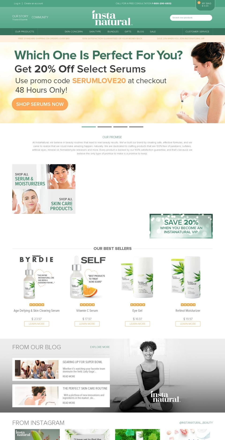 instanatural.com shopify website screenshot