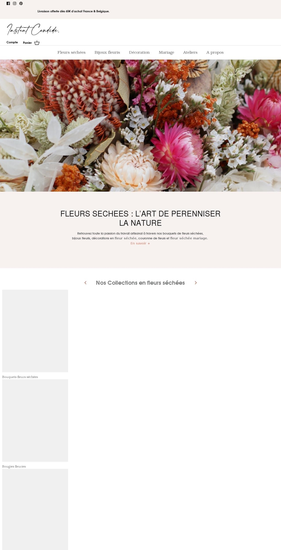 instant-candide.com shopify website screenshot