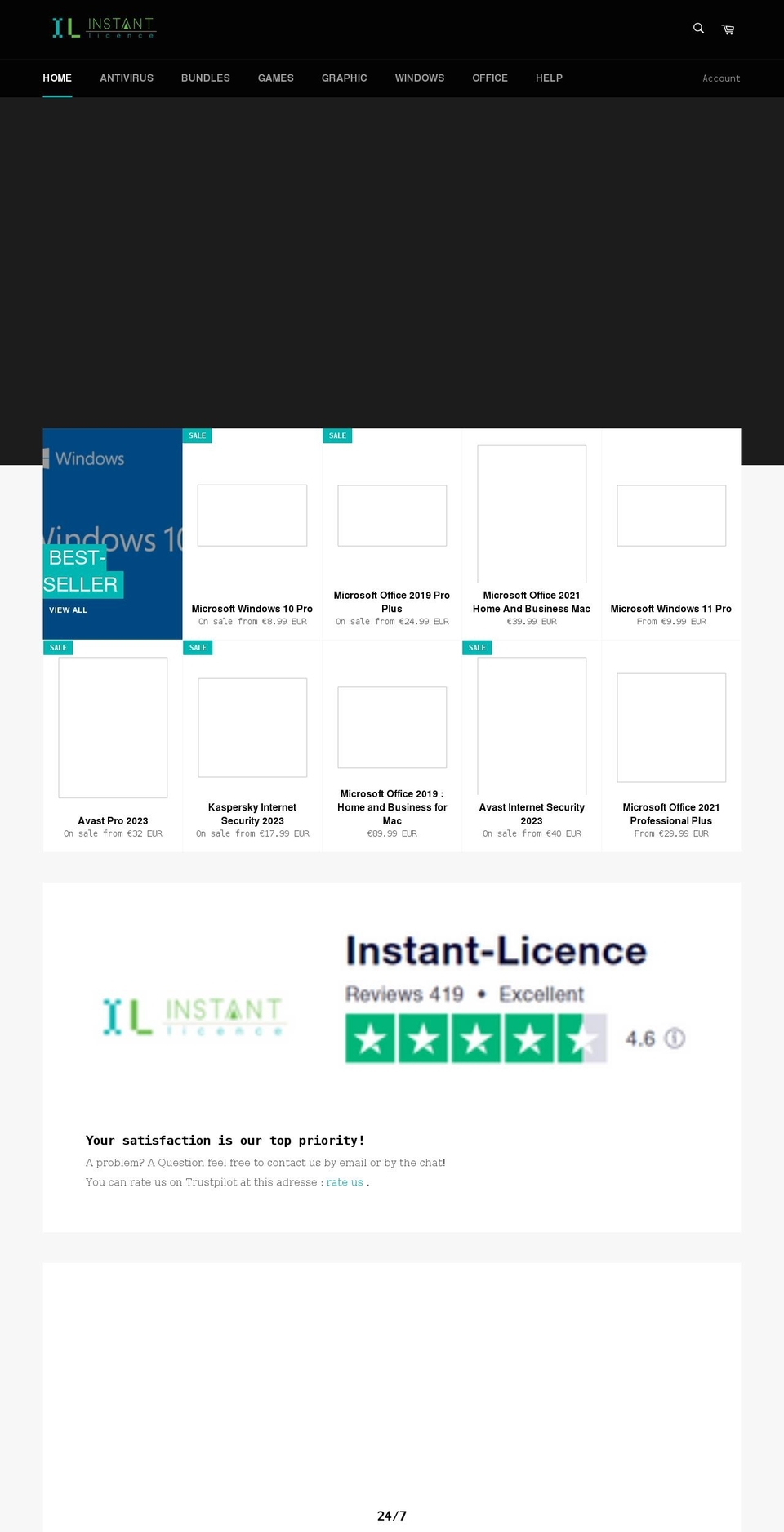 instant-licence.com shopify website screenshot
