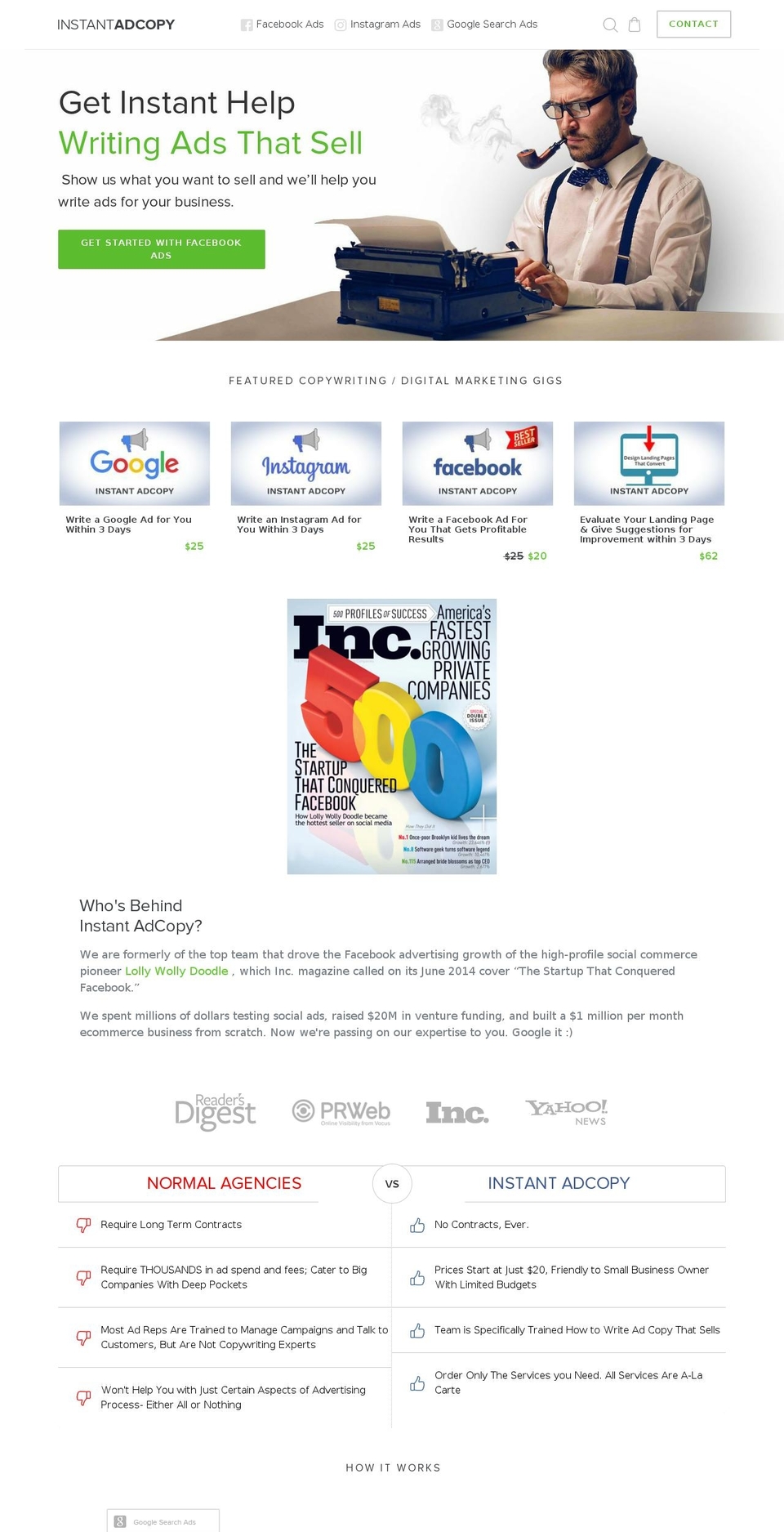 IAC-theme -  -main design Shopify theme site example instantadcopy.com