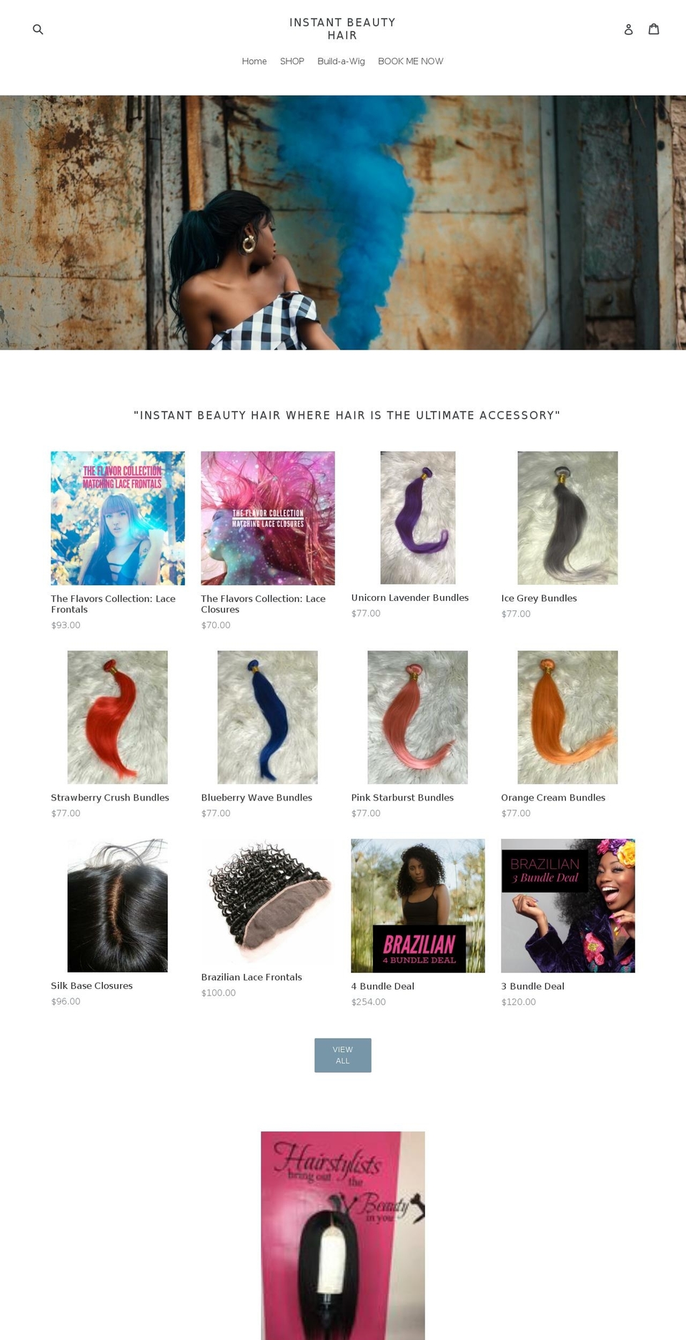 instantbeautyhair.com shopify website screenshot