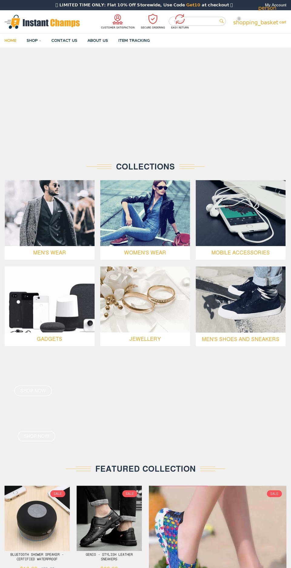 instantchamps.com — Shopify storefront screenshot