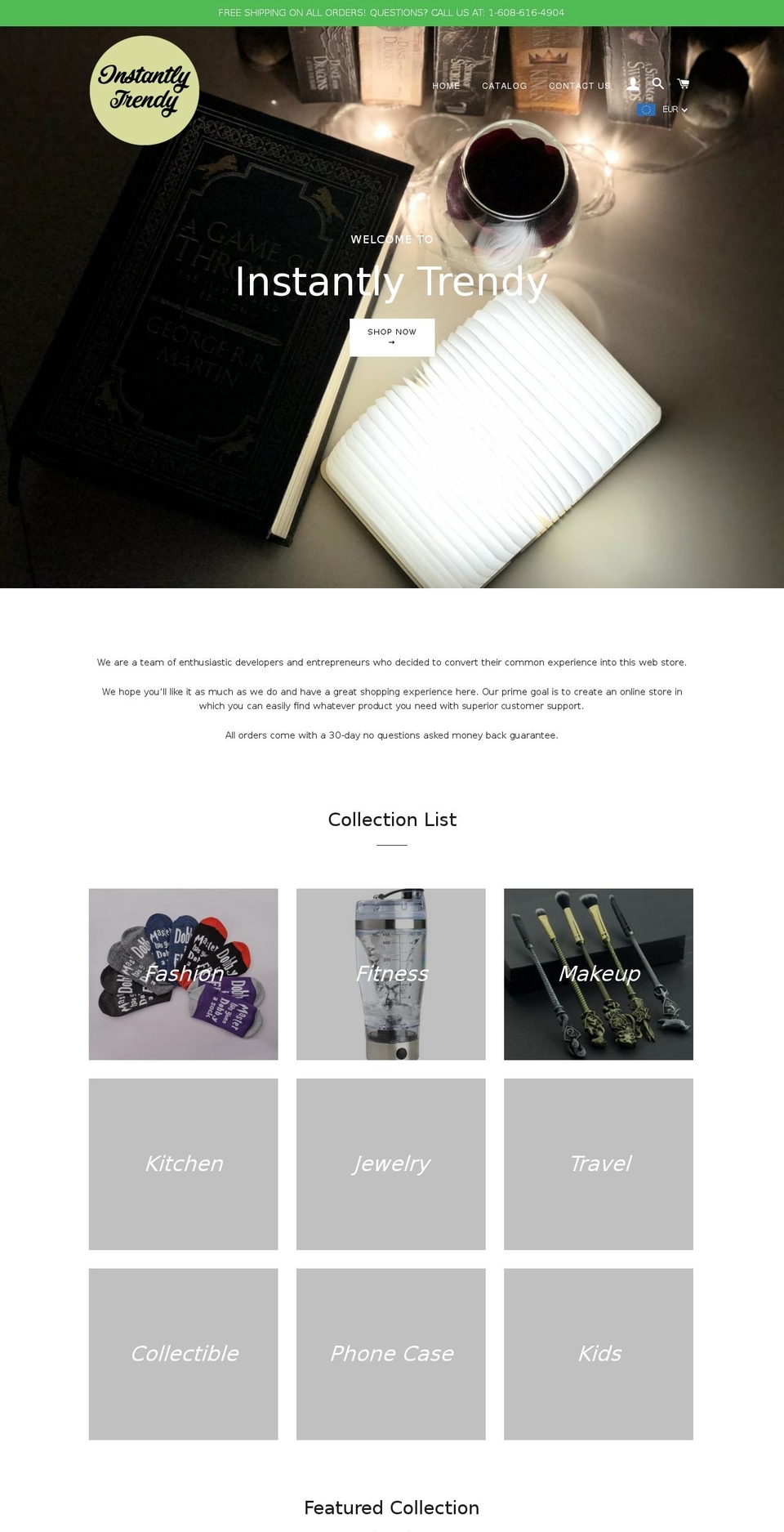instantlytrendy.com — Shopify storefront screenshot