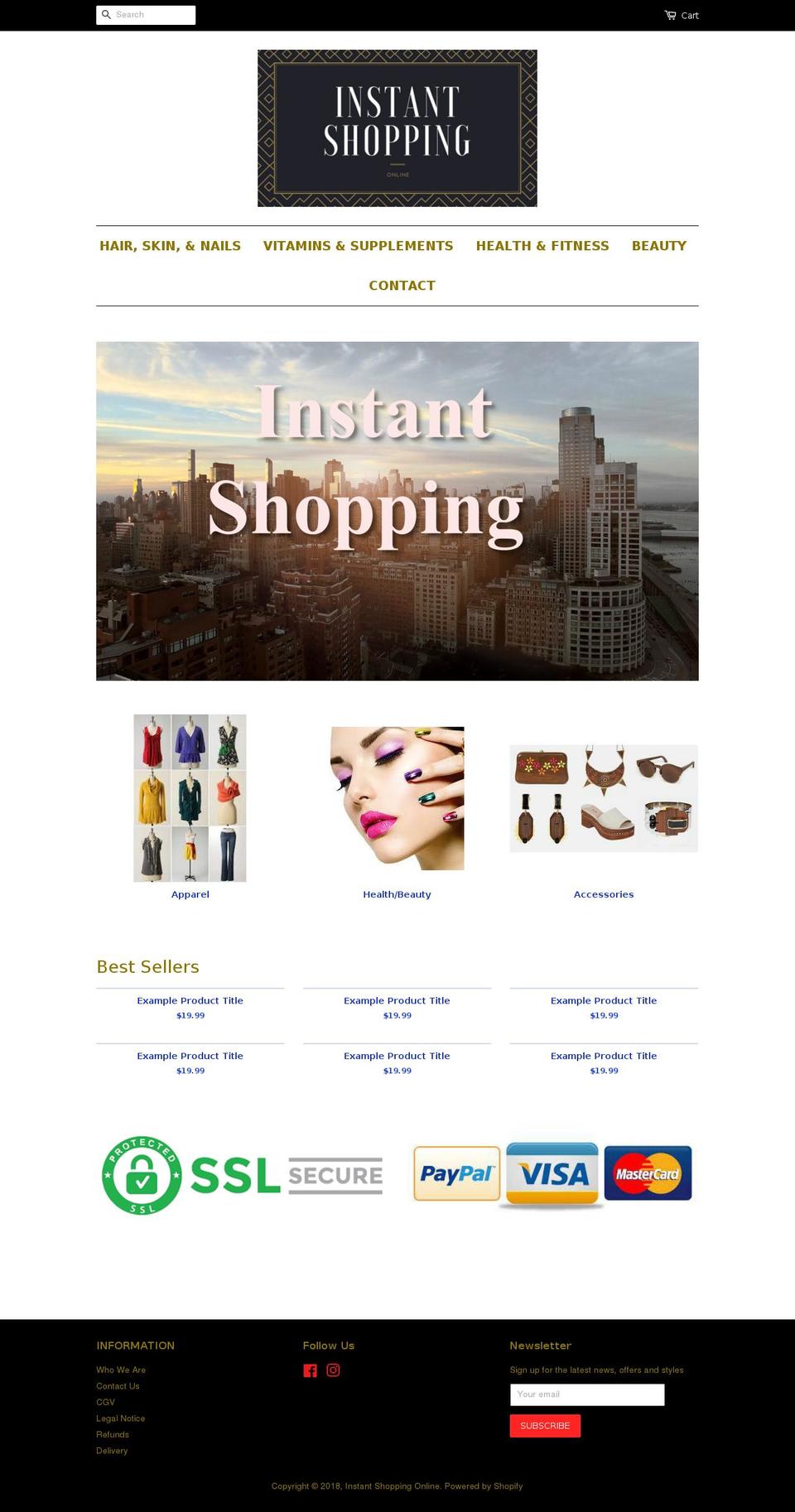 instantshoppingonline.com — Shopify storefront screenshot