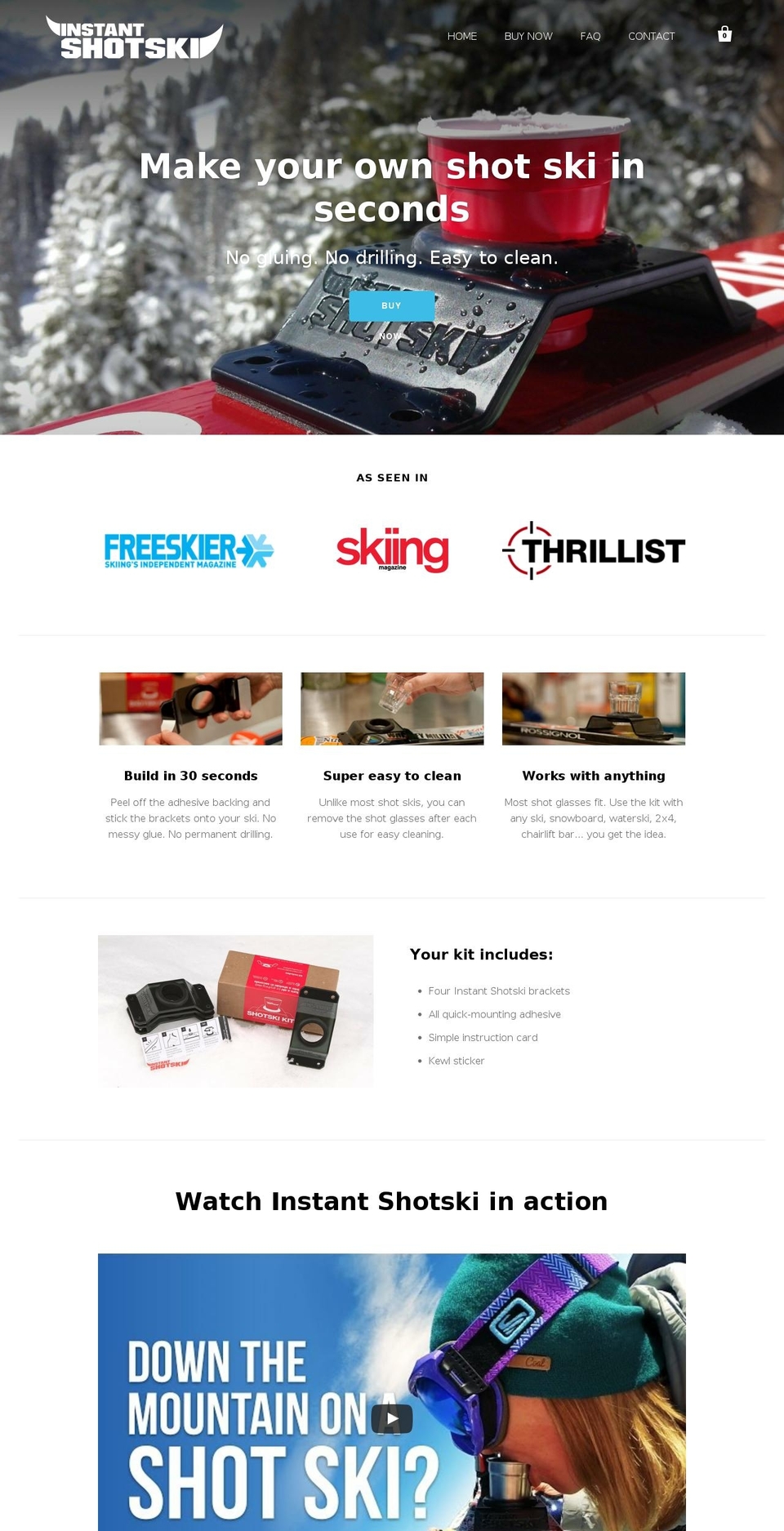 Startup Shopify theme site example instantshotski.com