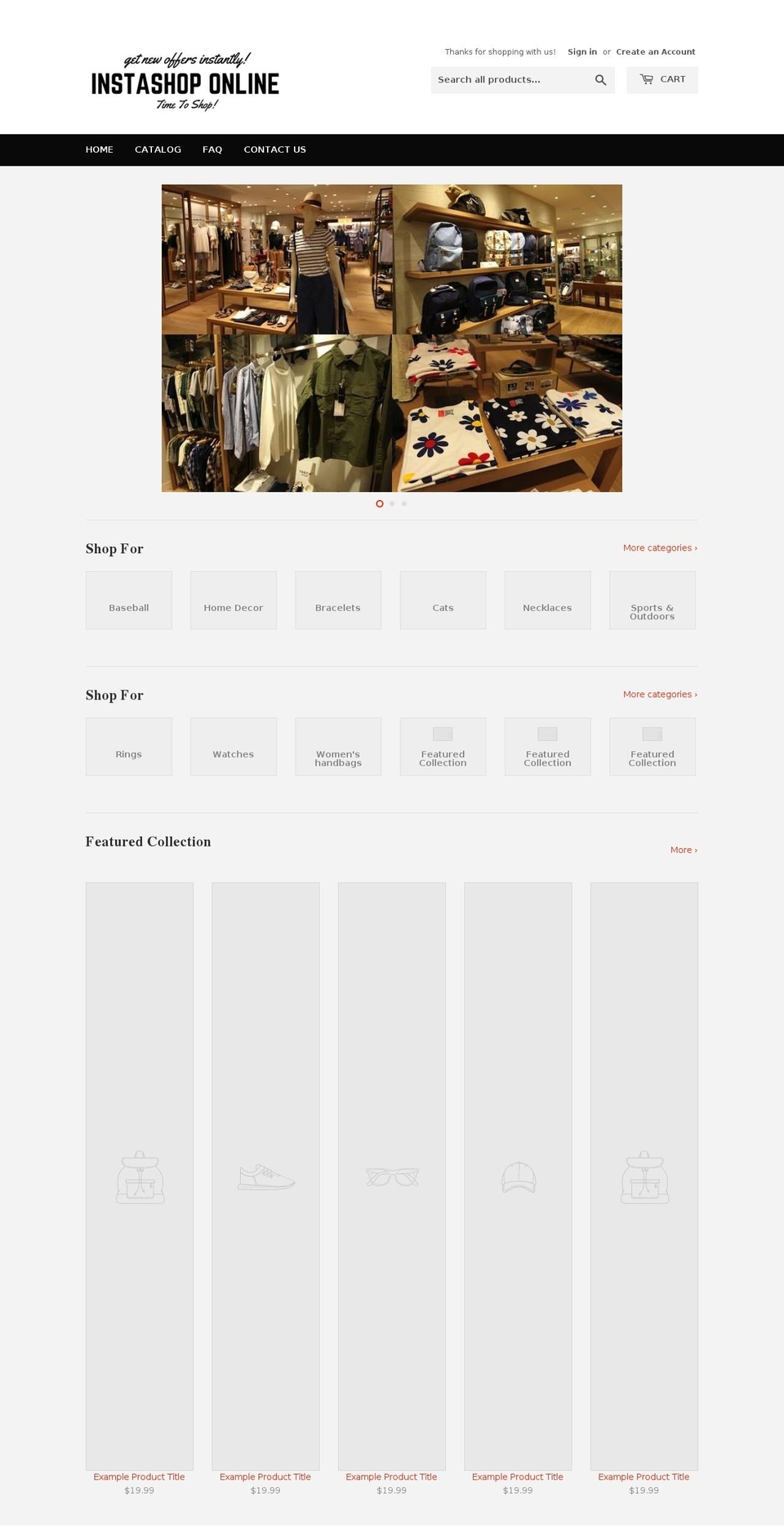 instashop-online.com — Shopify storefront screenshot