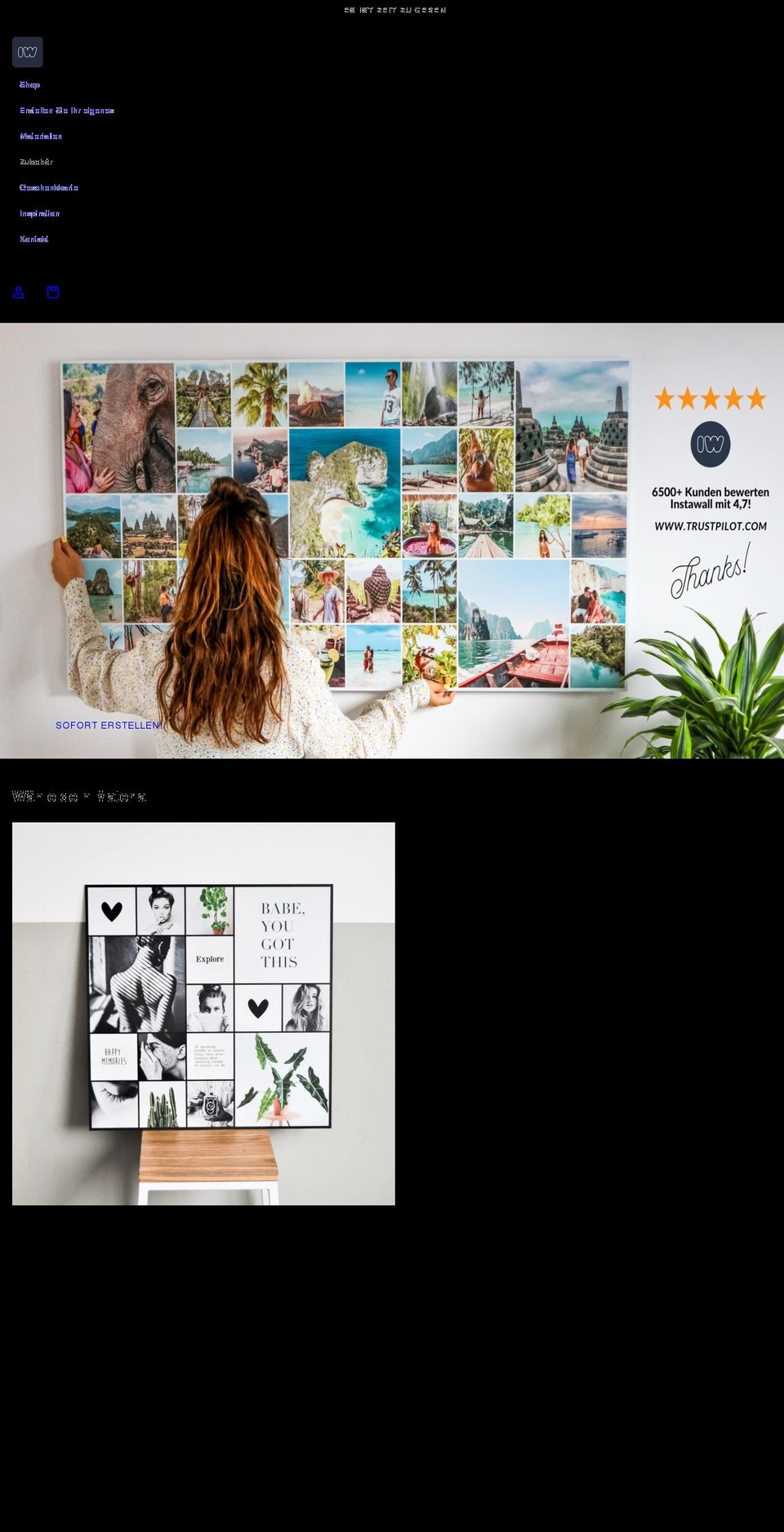 instawall.de shopify website screenshot