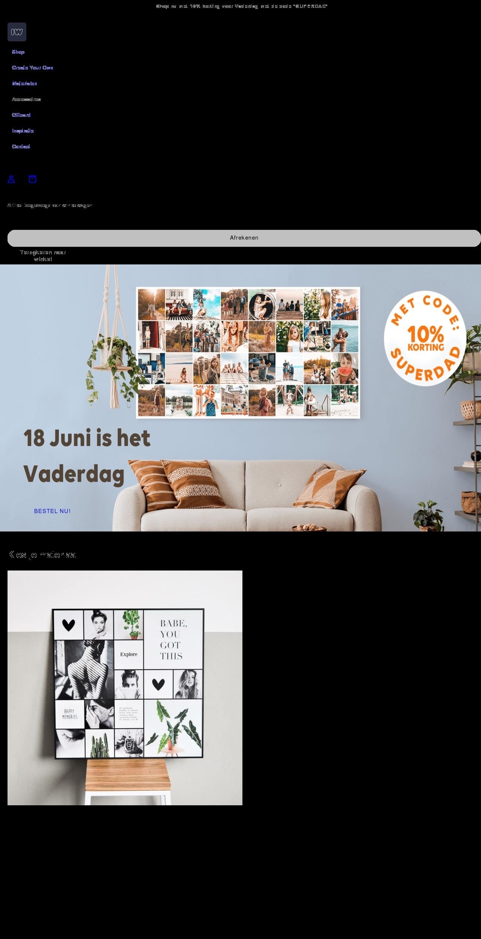 instawallprints.com shopify website screenshot