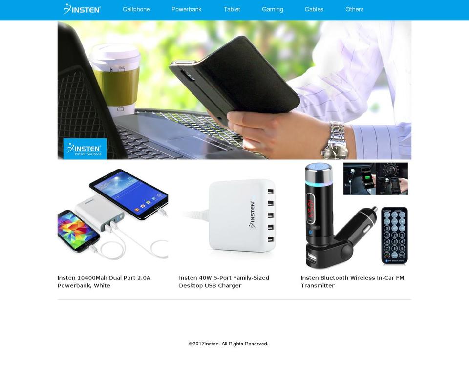 last version Shopify theme site example insten.com