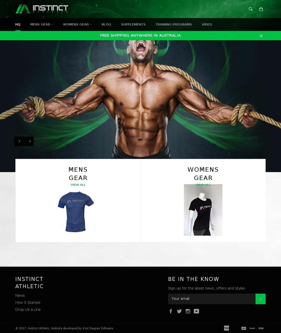 instinctathletic.com shopify website screenshot