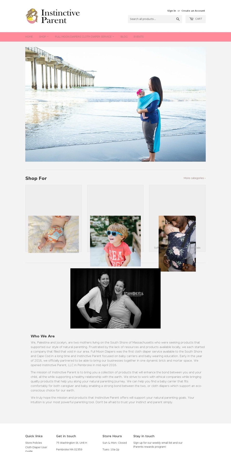 instinctiveparentshop.com — Shopify storefront screenshot