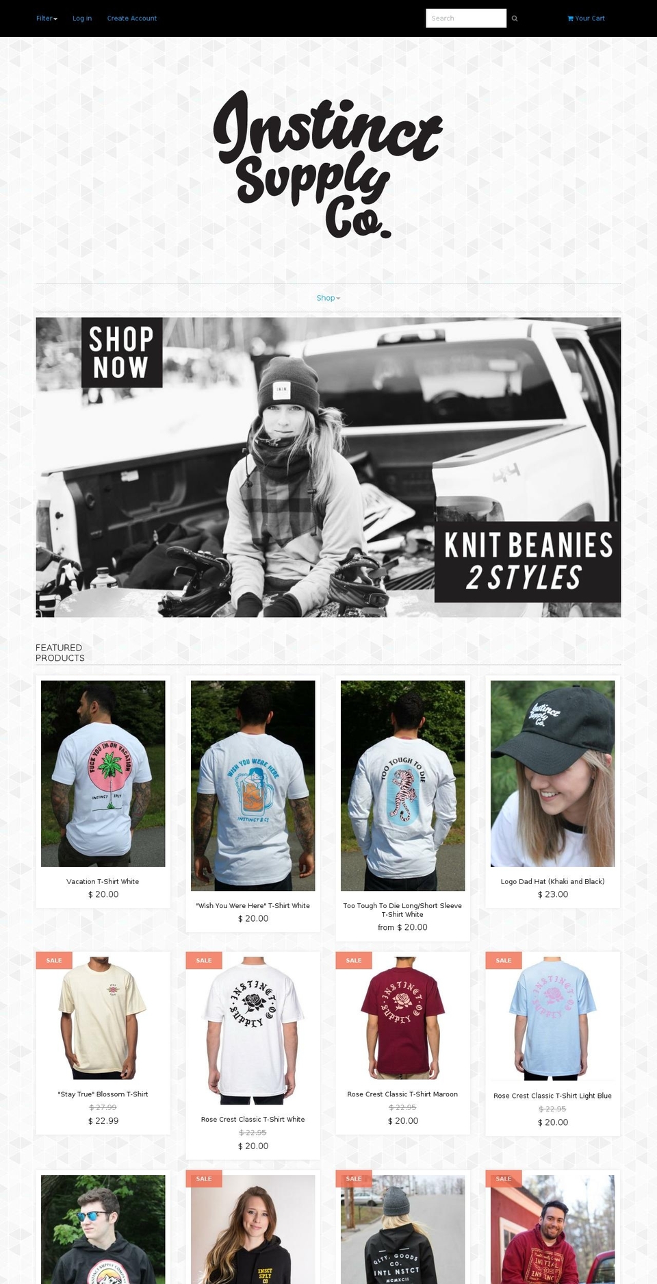 instinctsupplyco.com — Shopify storefront screenshot