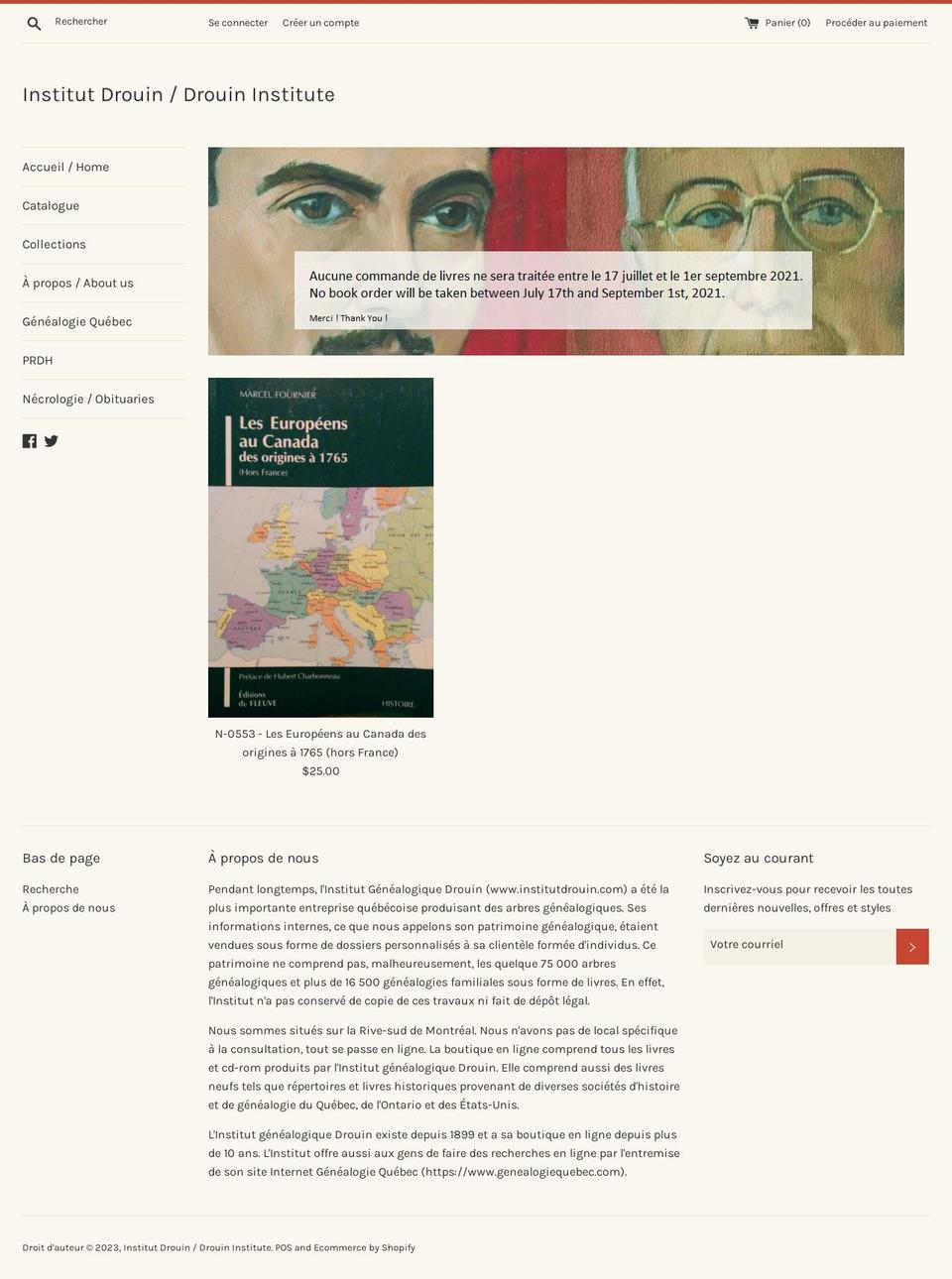 institut-drouin.myshopify.com shopify website screenshot