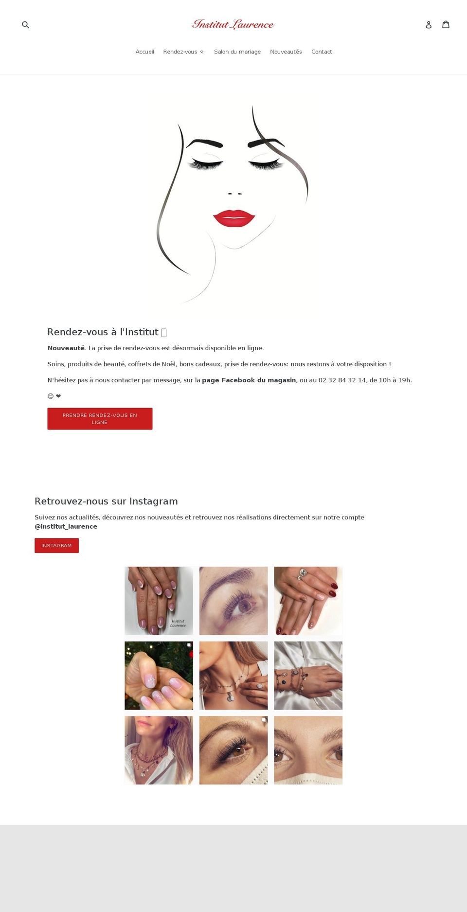 institut-laurence.fr shopify website screenshot