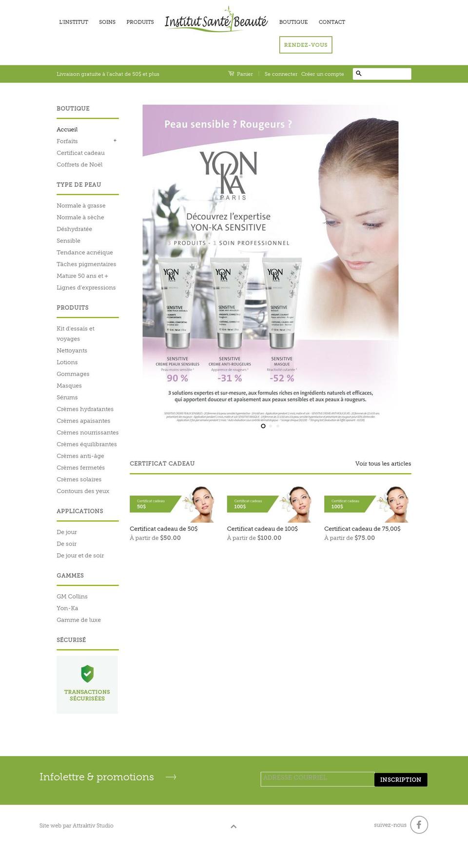 institutsantebeaute-boutique.ca shopify website screenshot