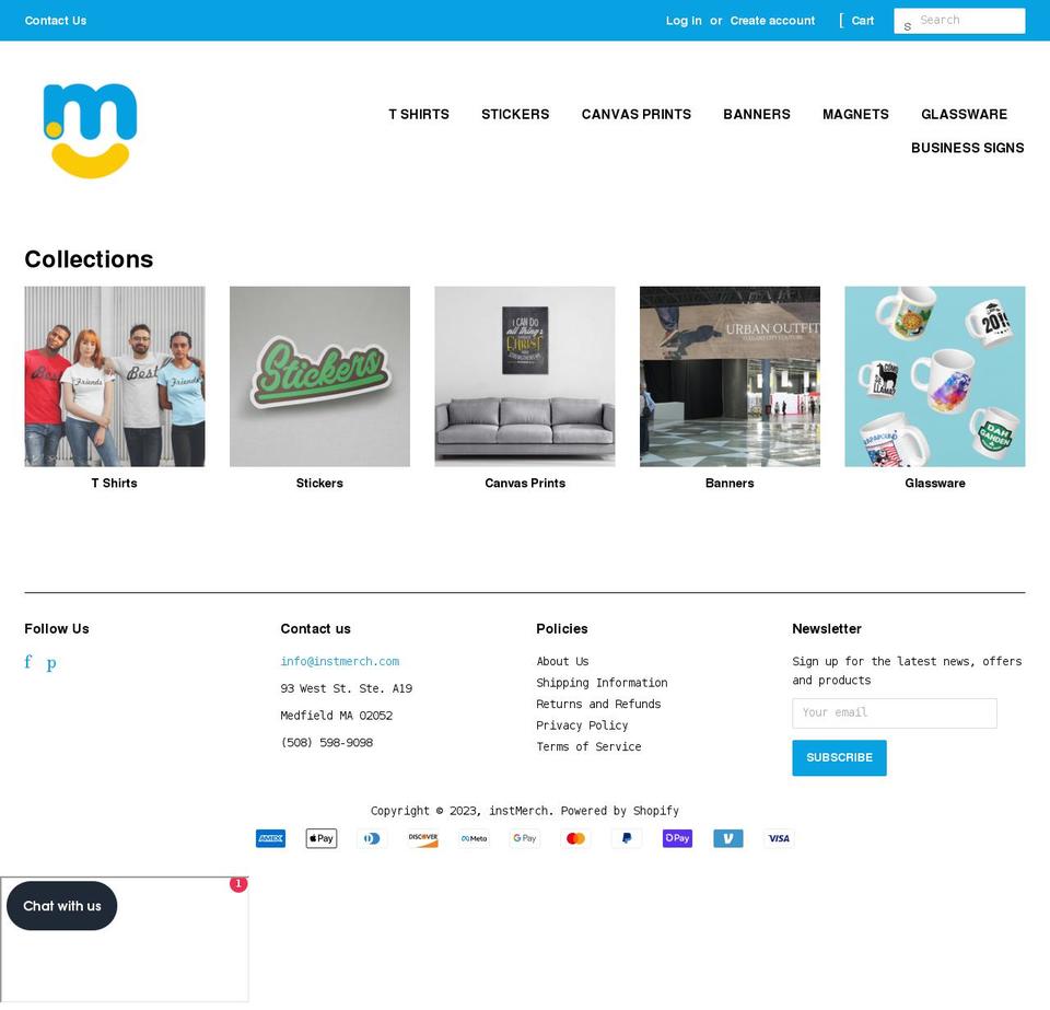 instmerch.com shopify website screenshot