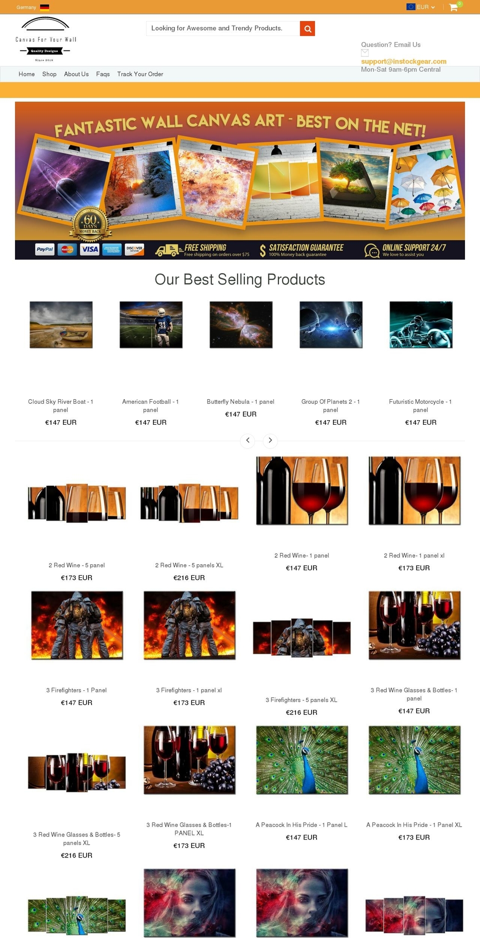 instockgear.com shopify website screenshot
