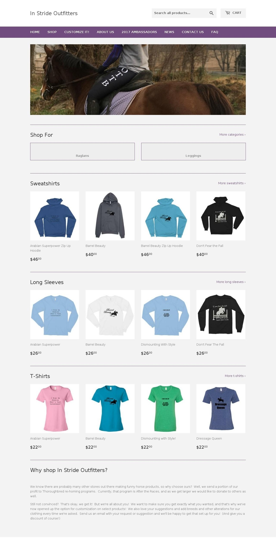 instrideoutfitters.com shopify website screenshot