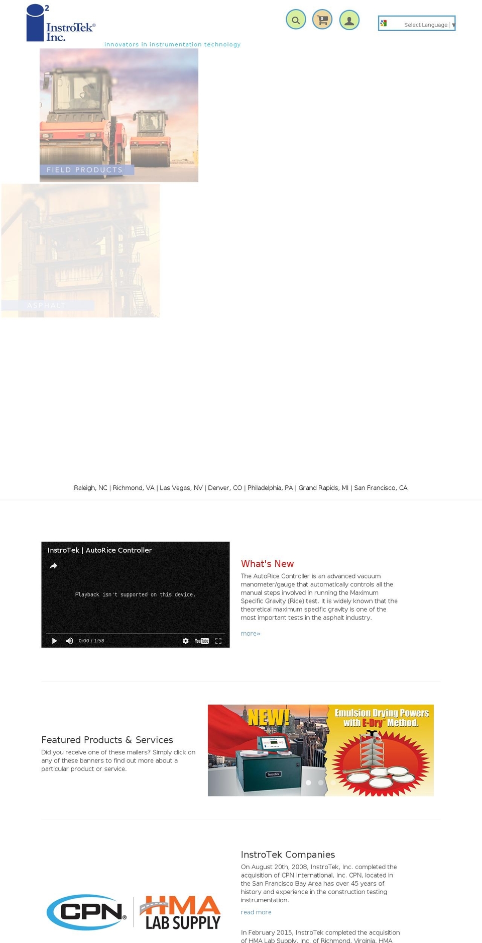 instrotek.com shopify website screenshot