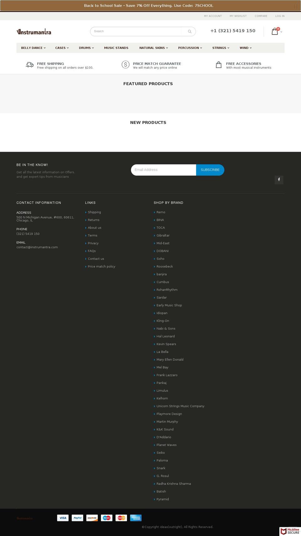 instrumantra.com — Shopify storefront screenshot