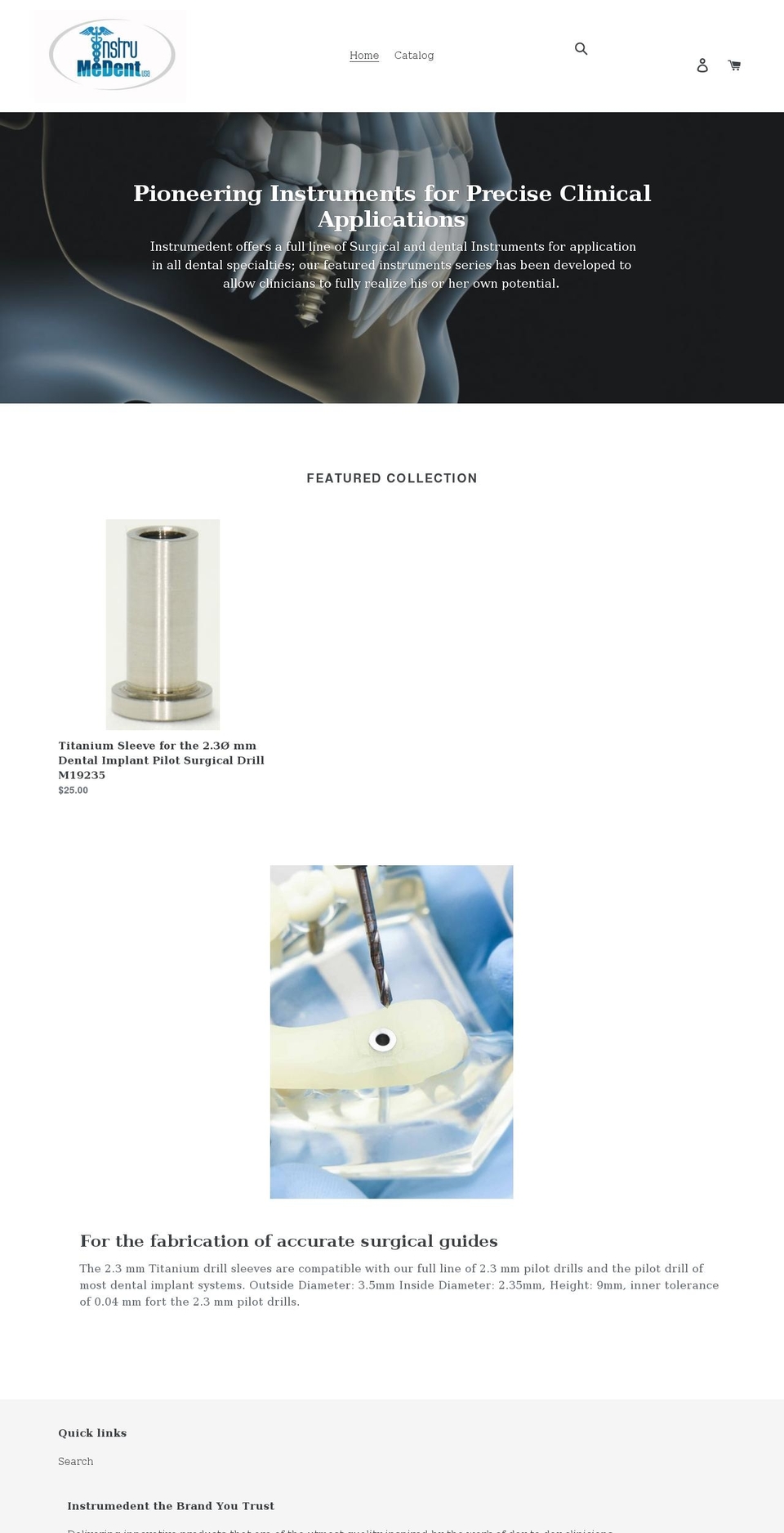 instrumedent.com shopify website screenshot