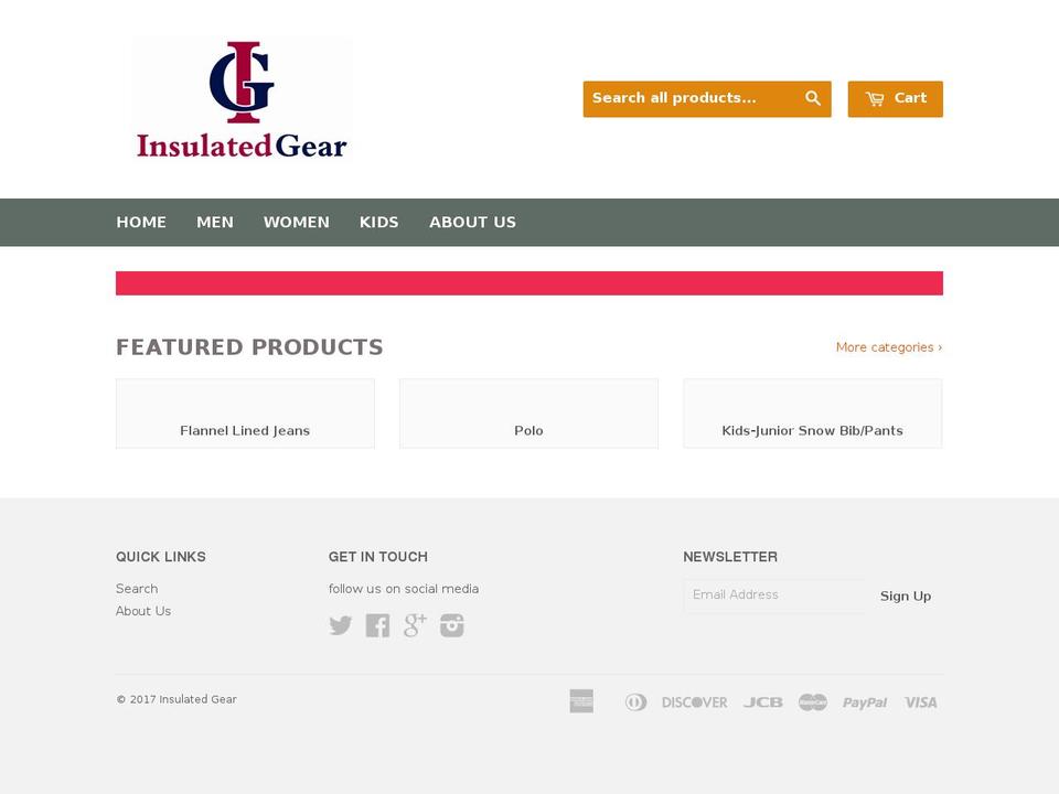 insulatedgear.com shopify website screenshot
