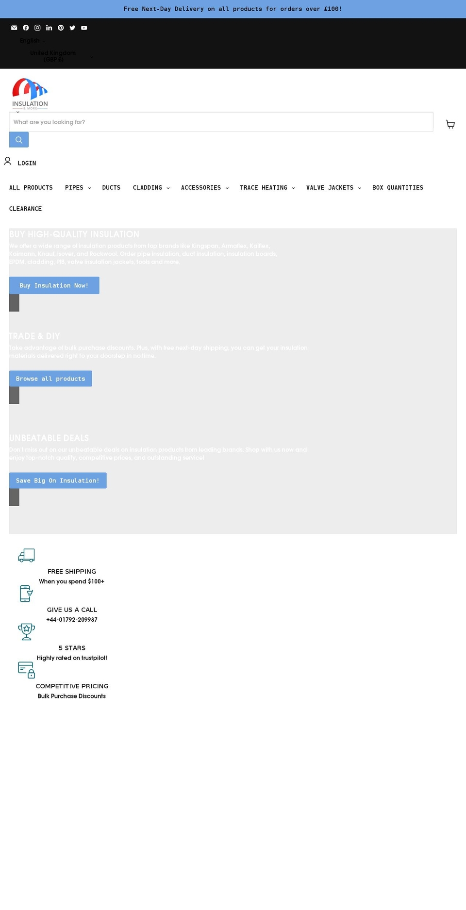 insulation-more.co.uk shopify website screenshot