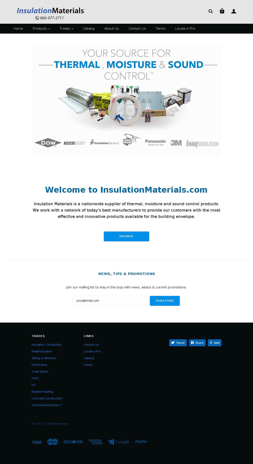insulationmaterials.com shopify website screenshot