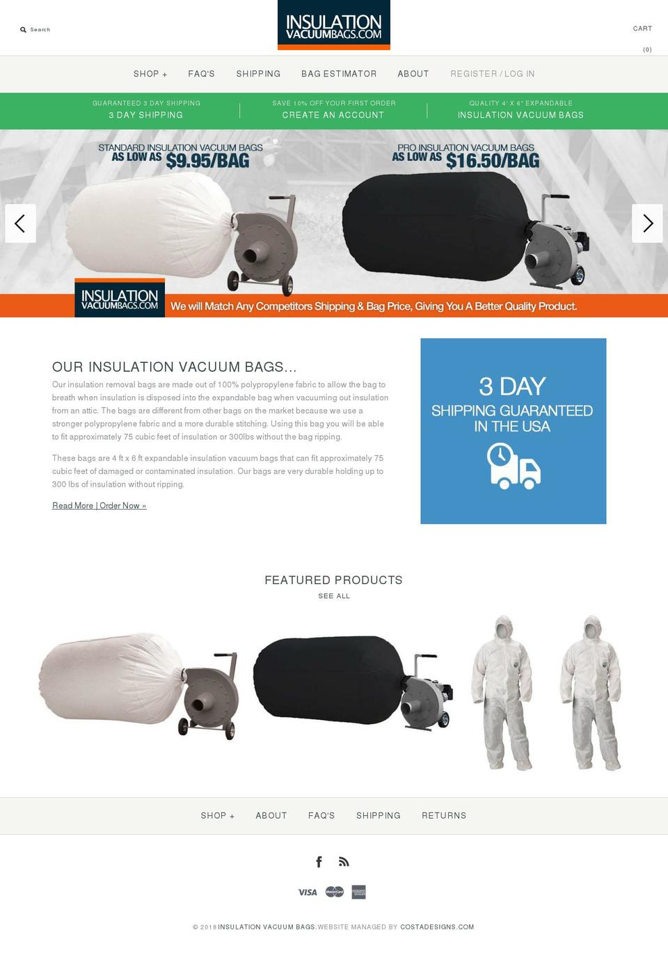 insulationremovalbags.info shopify website screenshot