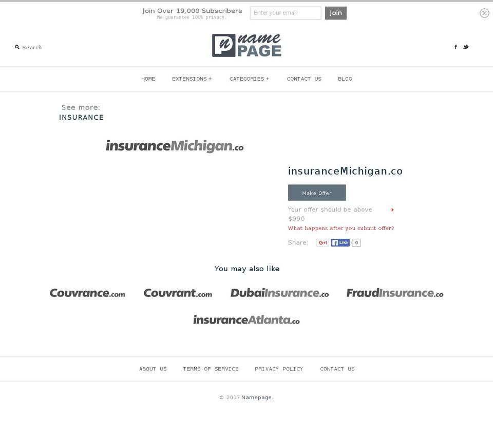 insurancemichigan.co shopify website screenshot