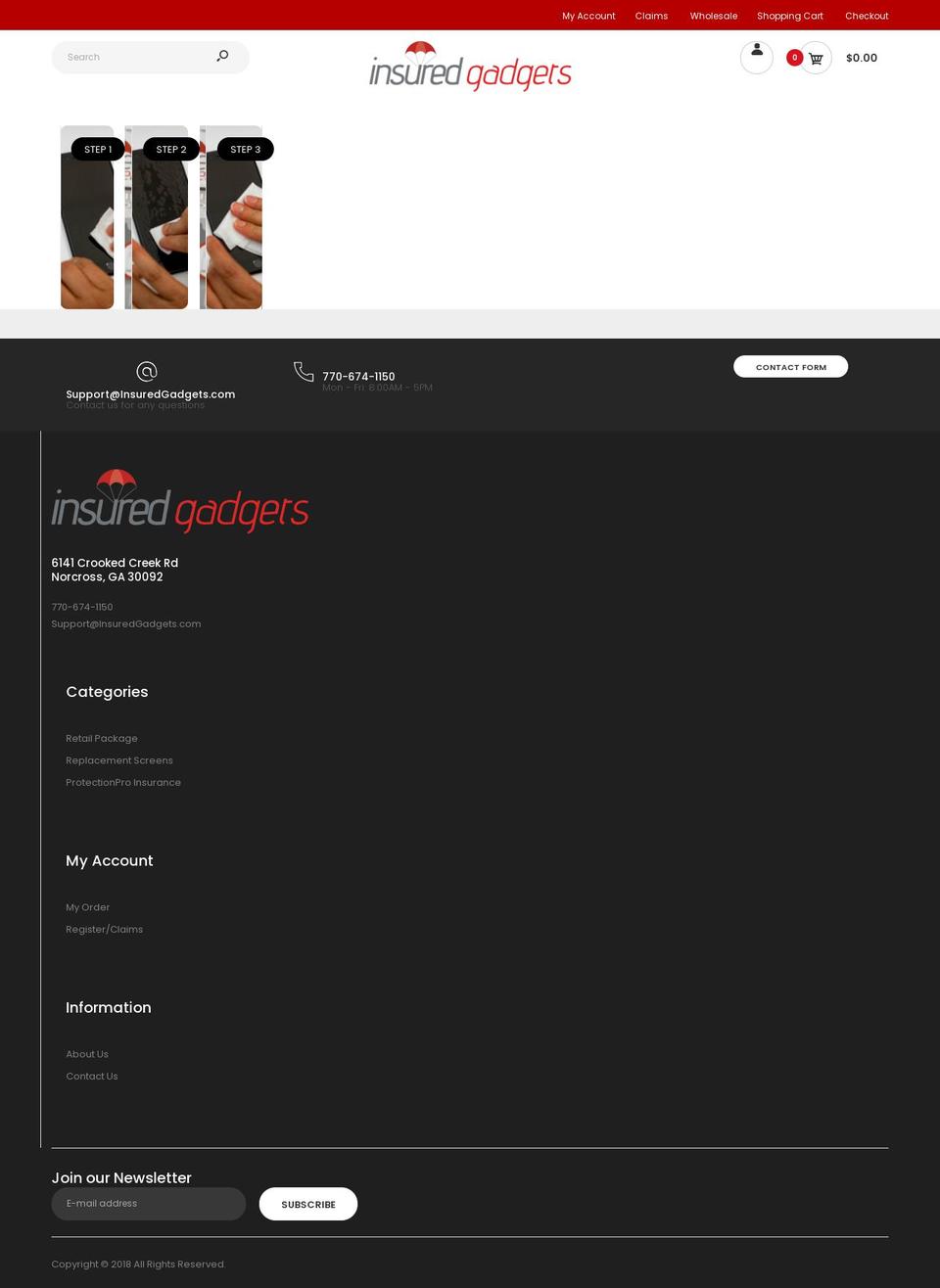 insuredgadgets.com shopify website screenshot