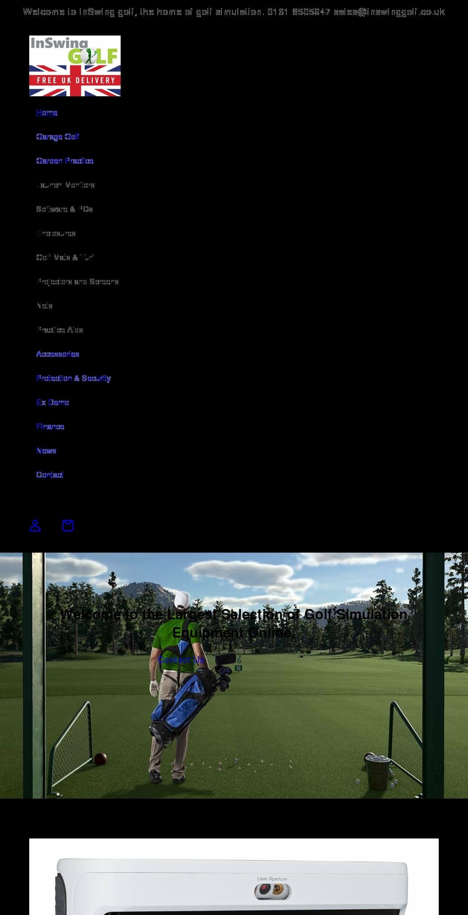 inswinggolf.co.uk shopify website screenshot