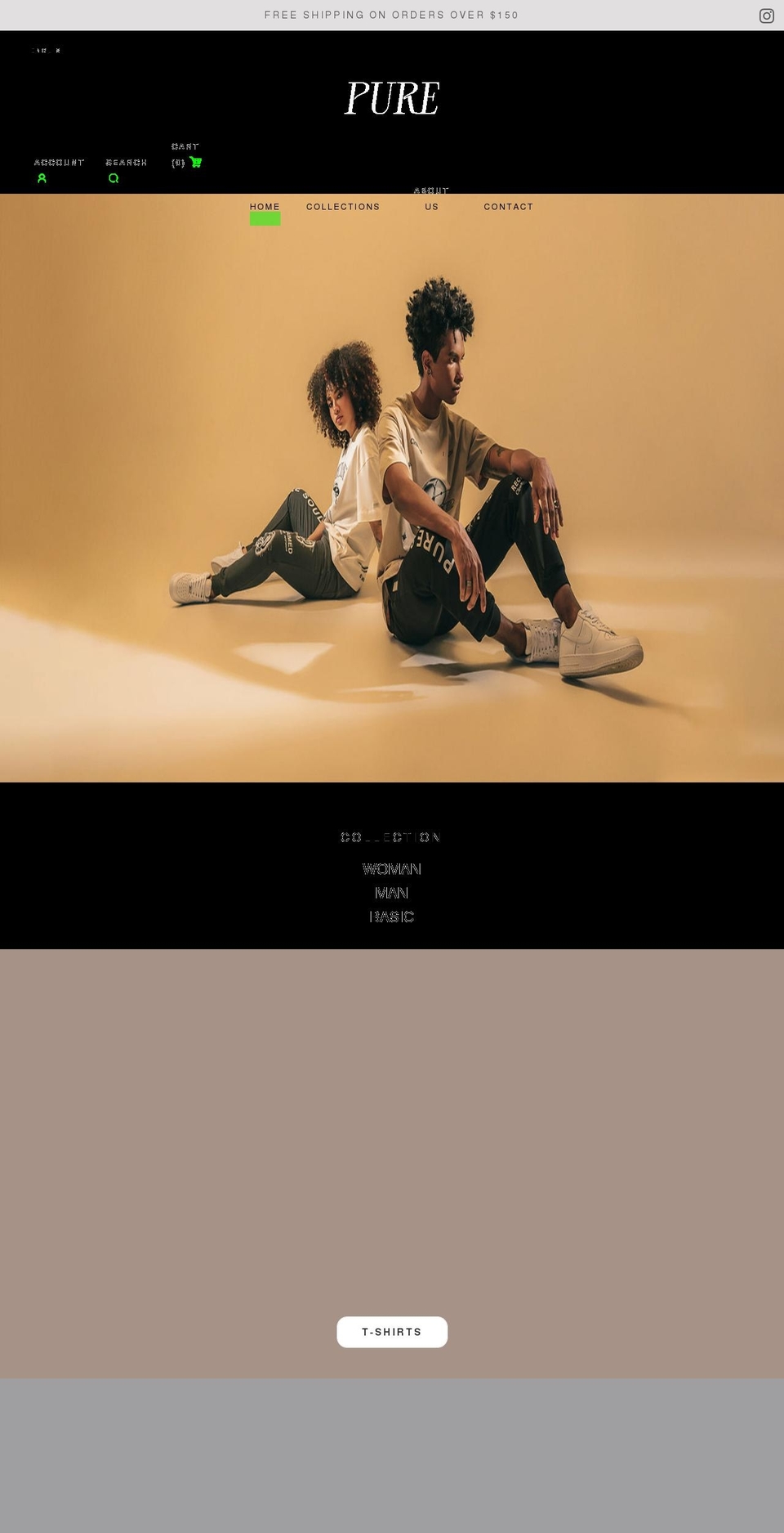 int.pure-worldwide.com shopify website screenshot