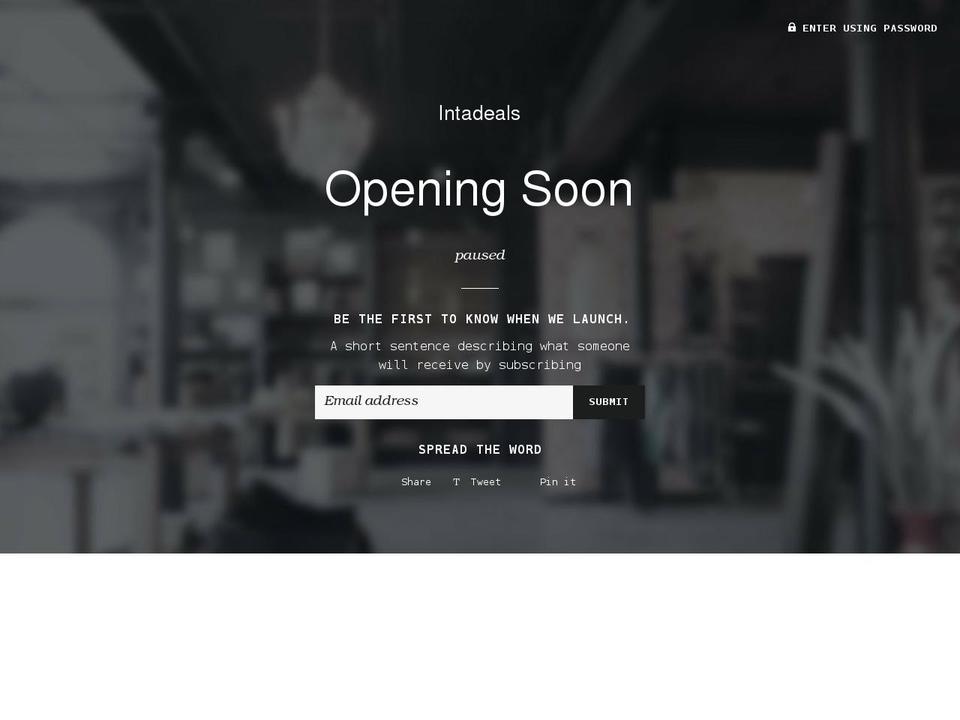 intadeals.com shopify website screenshot
