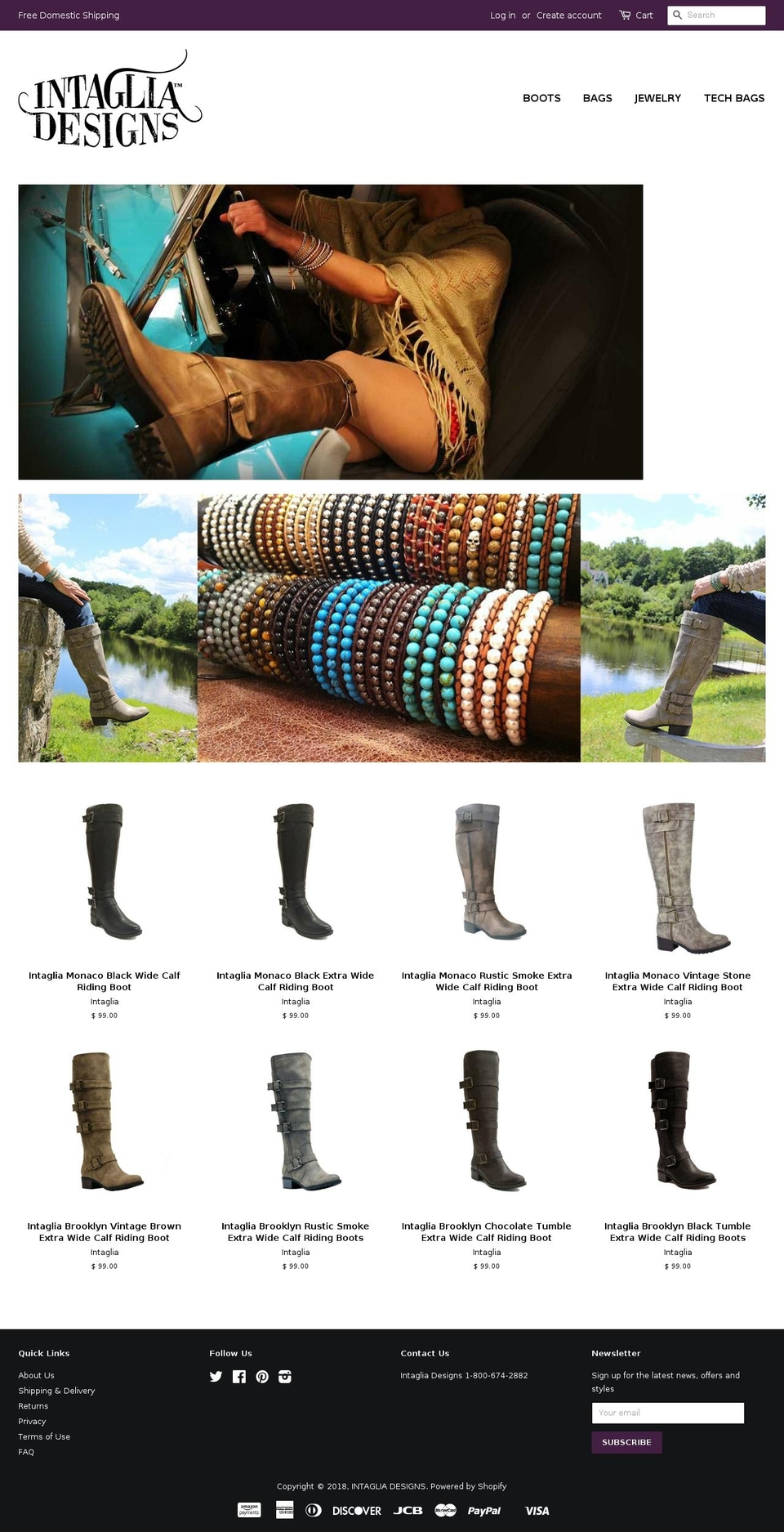 intagliadesigns.com — Shopify storefront screenshot