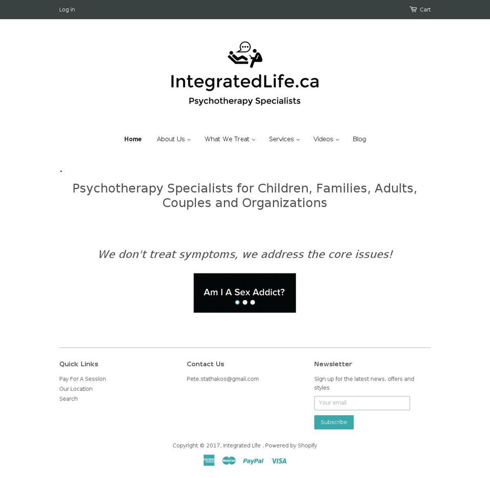 integratedlife.ca shopify website screenshot